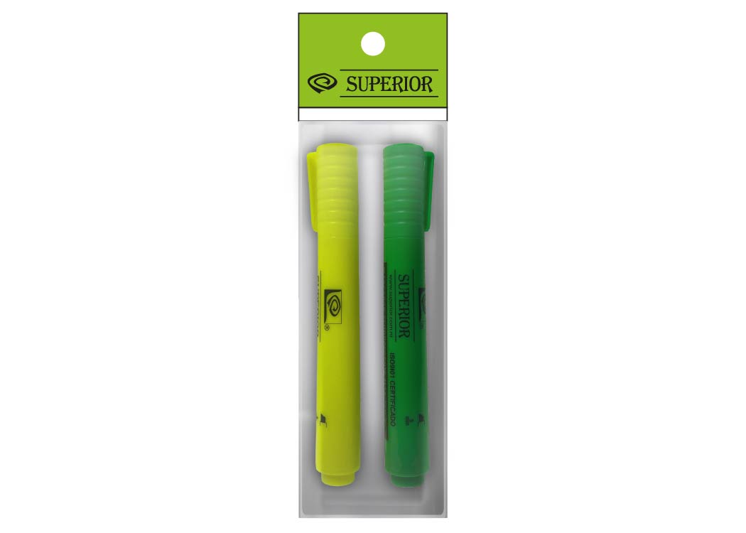 MARCADOR FLUORESCENTE BLISTER 1/2 AMARILLO-VERDE B.A.L